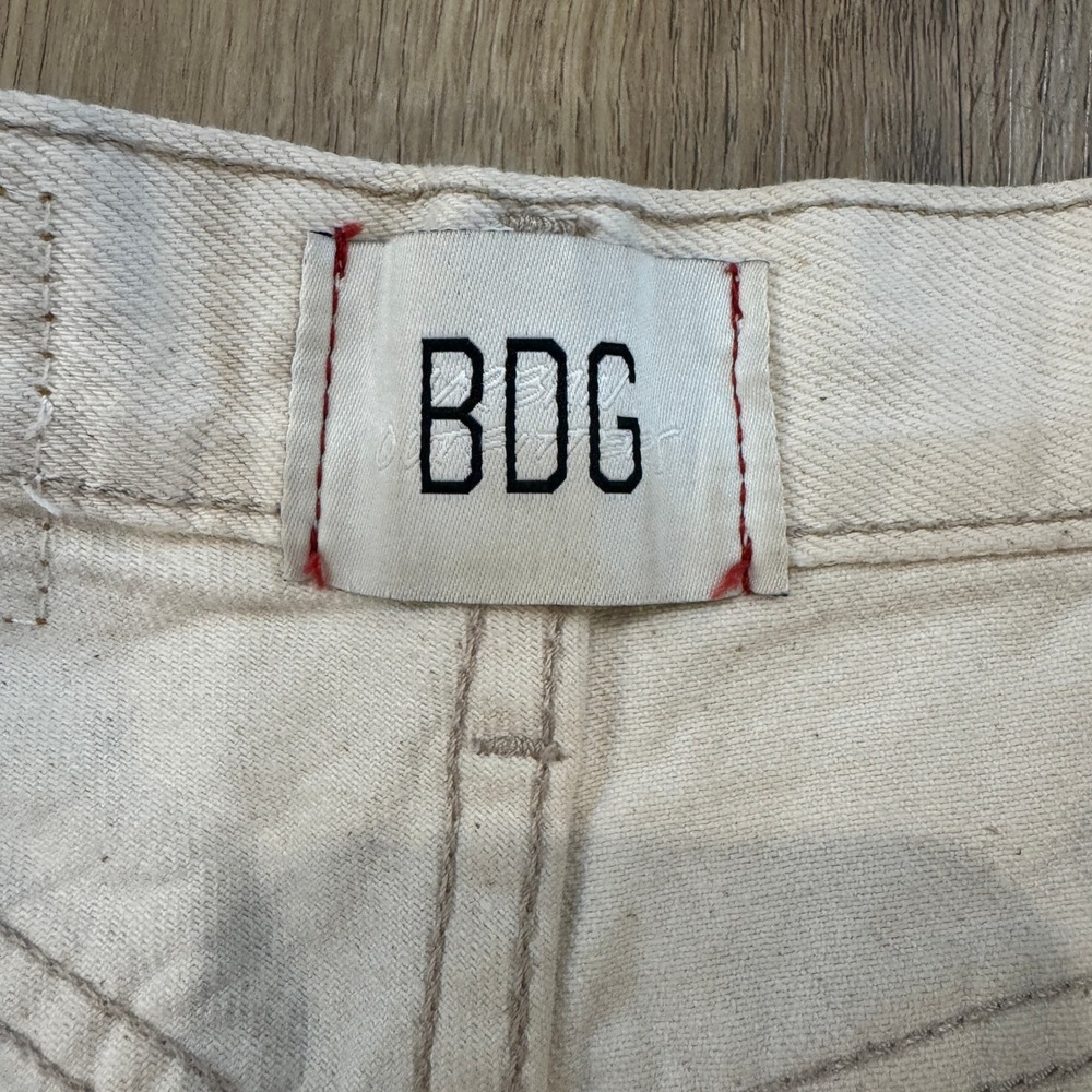 BDG Urban Outfitters High-Rise Baggy Distressed Jeans Cream Off-White Size 27 - Picture 5 of 9